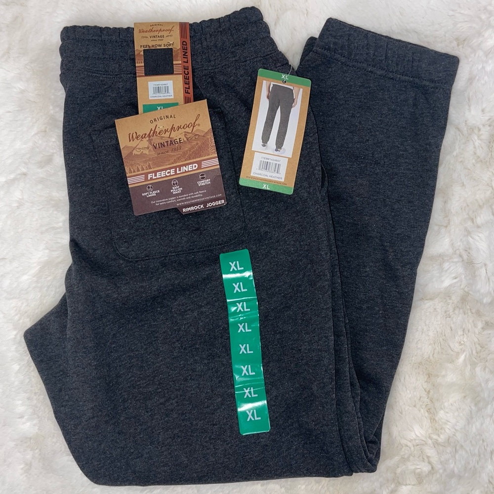 Men’s Weatherproof Vintage Fleece Lined Rimrock Jogger Sweatpants - Picture 3 of 5